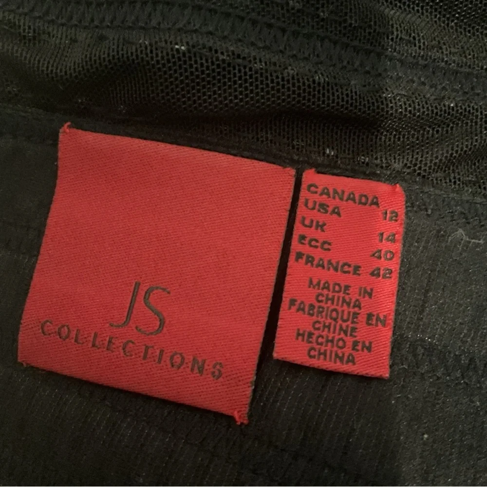 JS Collections Black Two Piece Evening Set Zip Top & Maxi Skirt Size 12 - Picture 8 of 13